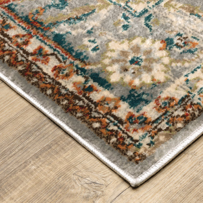 Juliette Grey Rust Traditional Oriental Indoor Rug