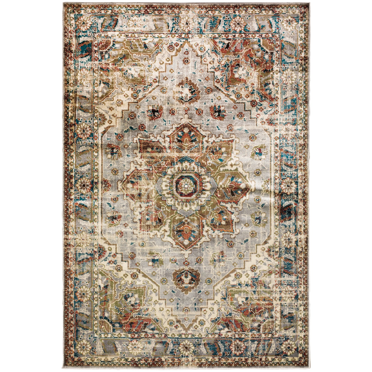 Juliette Grey Rust Traditional Oriental Indoor Rug