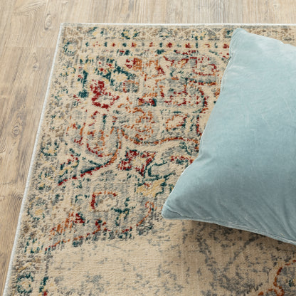 Juliette Grey Rust Traditional Oriental Indoor Rug