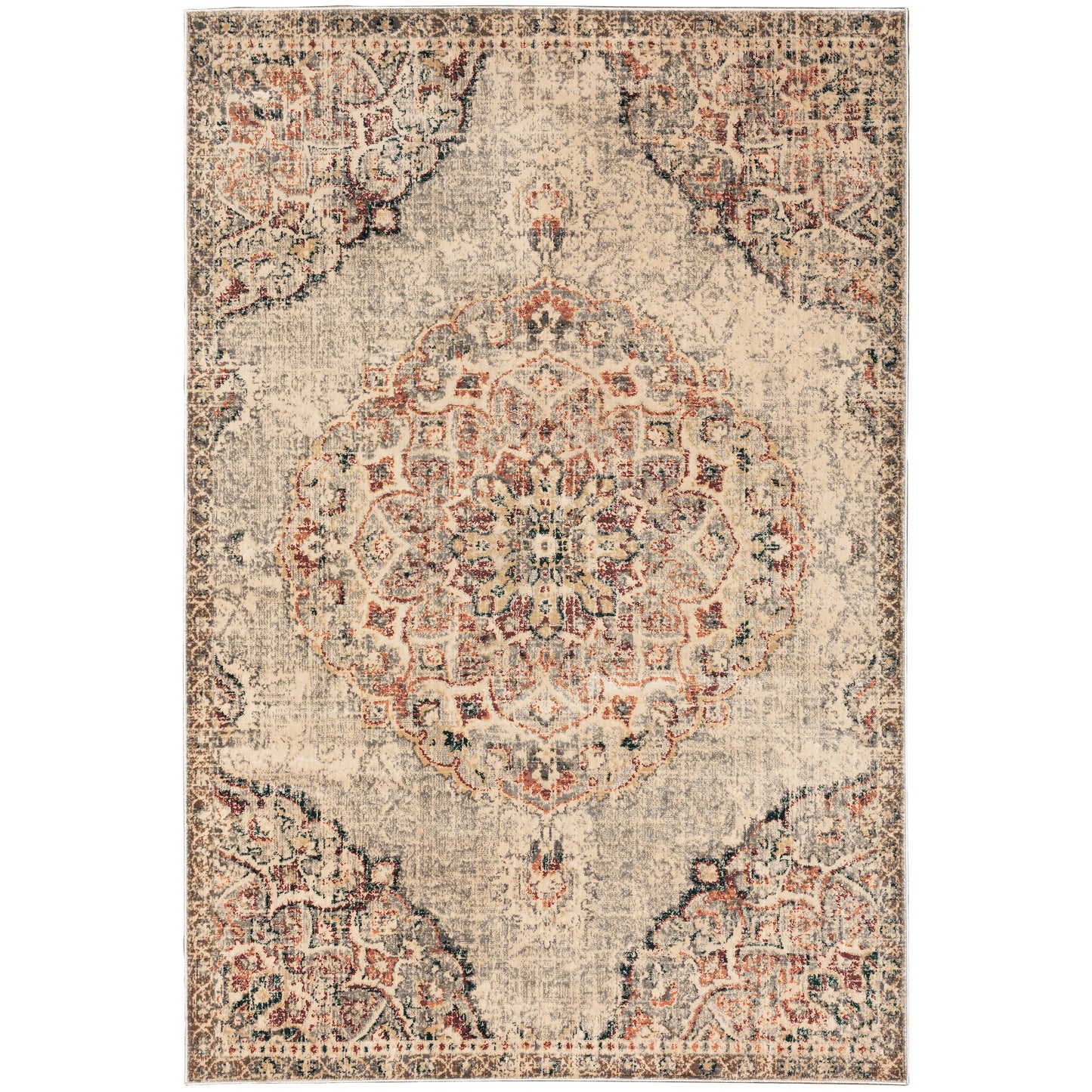 Juliette Grey Rust Traditional Oriental Indoor Rug