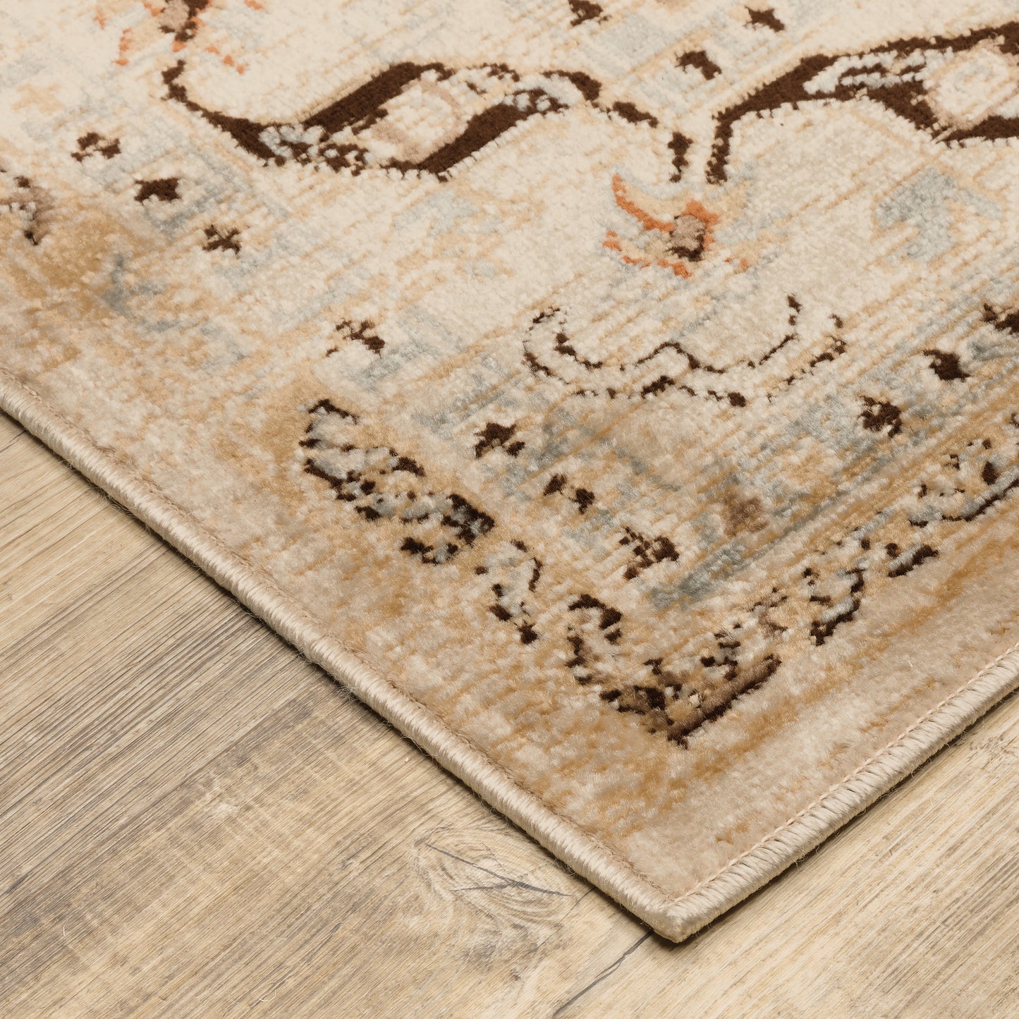 Juliette Beige Grey Traditional Oriental Indoor Rug