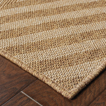 Karavia Tan Light Tan Casual Geometric Ulimate Performance - Indoor/Outdoor Rug