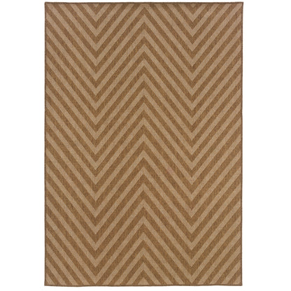 Karavia Tan Light Tan Casual Geometric Ulimate Performance - Indoor/Outdoor Rug