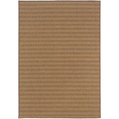 Karavia Tan Light Tan Casual Striped Ulimate Performance - Indoor/Outdoor Rug