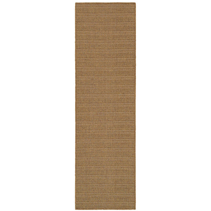 Karavia Tan Light Tan Casual Striped Ulimate Performance - Indoor/Outdoor Rug