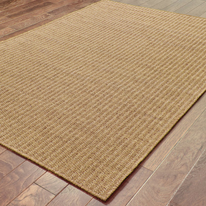 Karavia Brown Light Brown Casual Striped Ulimate Performance - Indoor/Outdoor Rug