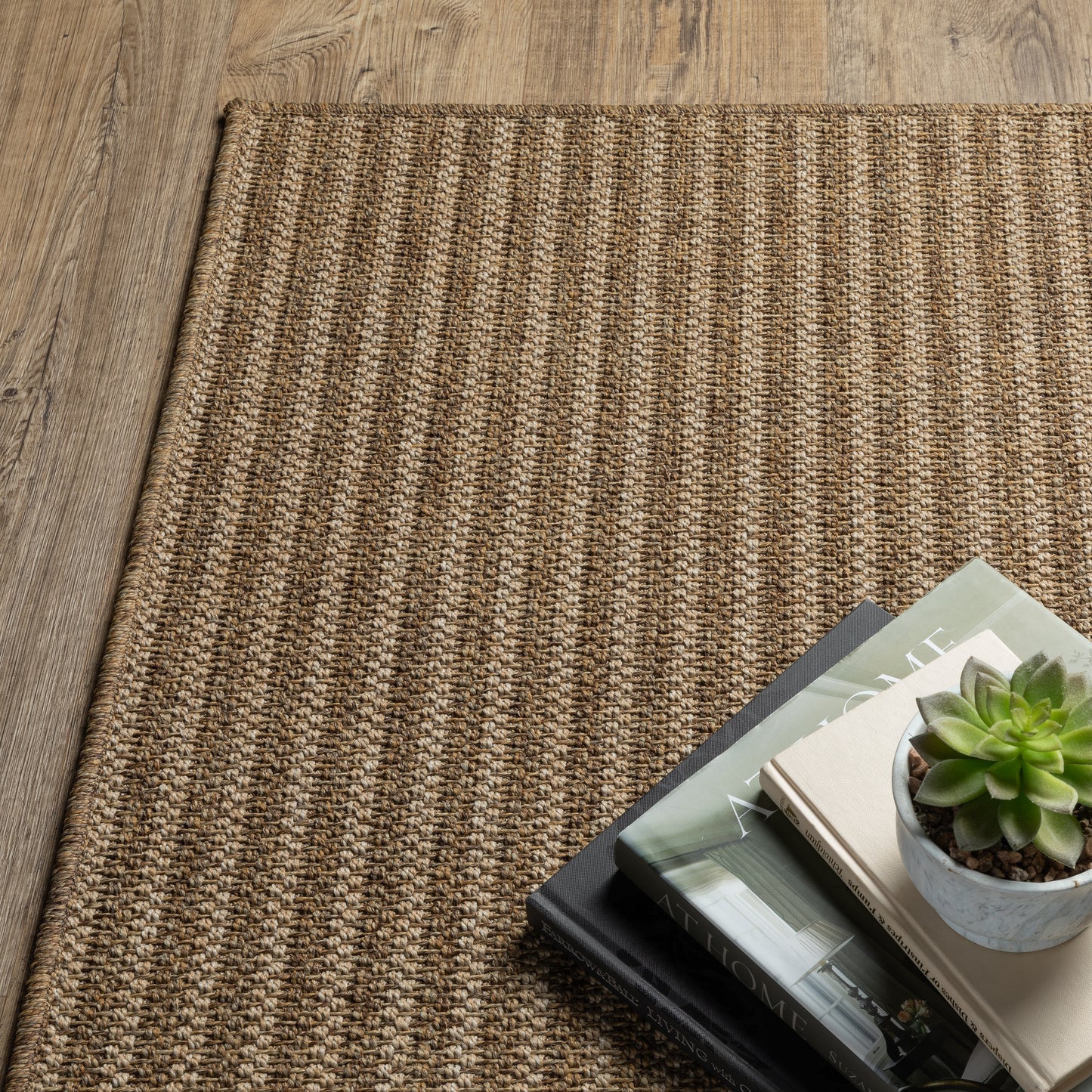 Karavia Brown Light Brown Casual Striped Ulimate Performance - Indoor/Outdoor Rug