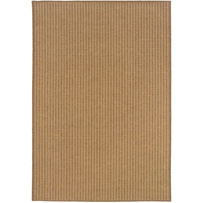 Karavia Brown Light Brown Casual Striped Ulimate Performance - Indoor/Outdoor Rug