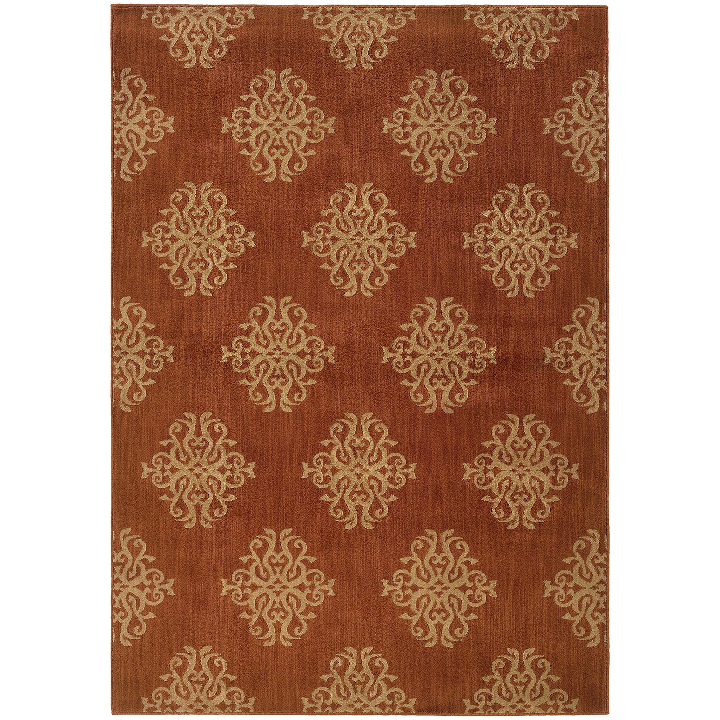 Kasbah Orange Beige Casual Floral Indoor Rug