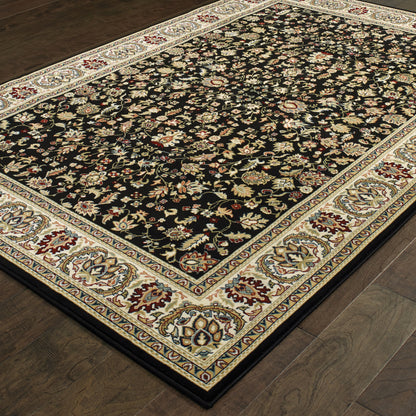 Kashan Black Ivory Traditional Oriental Indoor Rug