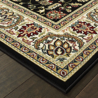 Kashan Black Ivory Traditional Oriental Indoor Rug