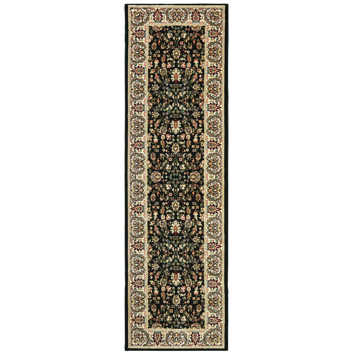 Kashan Black Ivory Traditional Oriental Indoor Rug