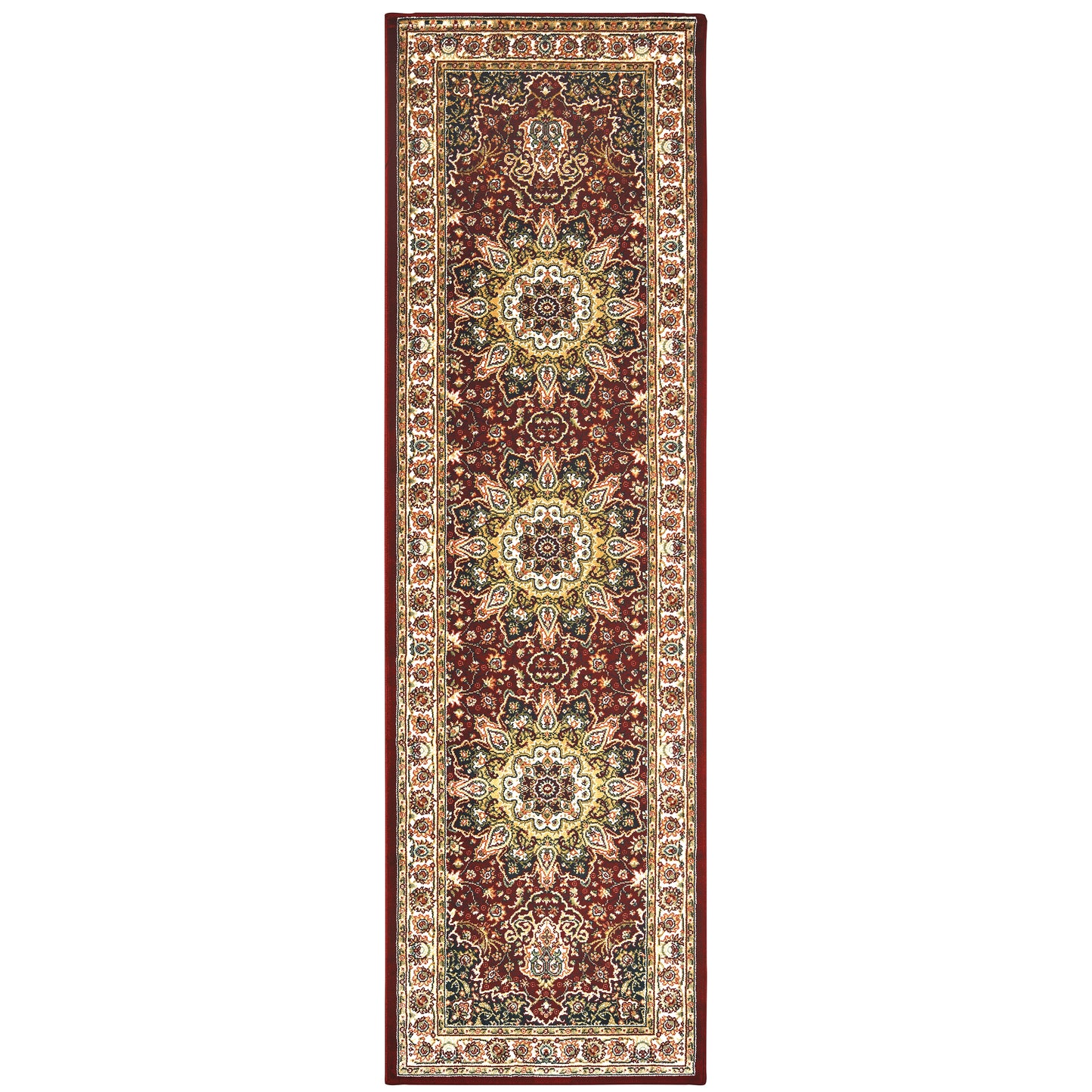 Kashan Red Ivory Traditional Oriental Indoor Rug