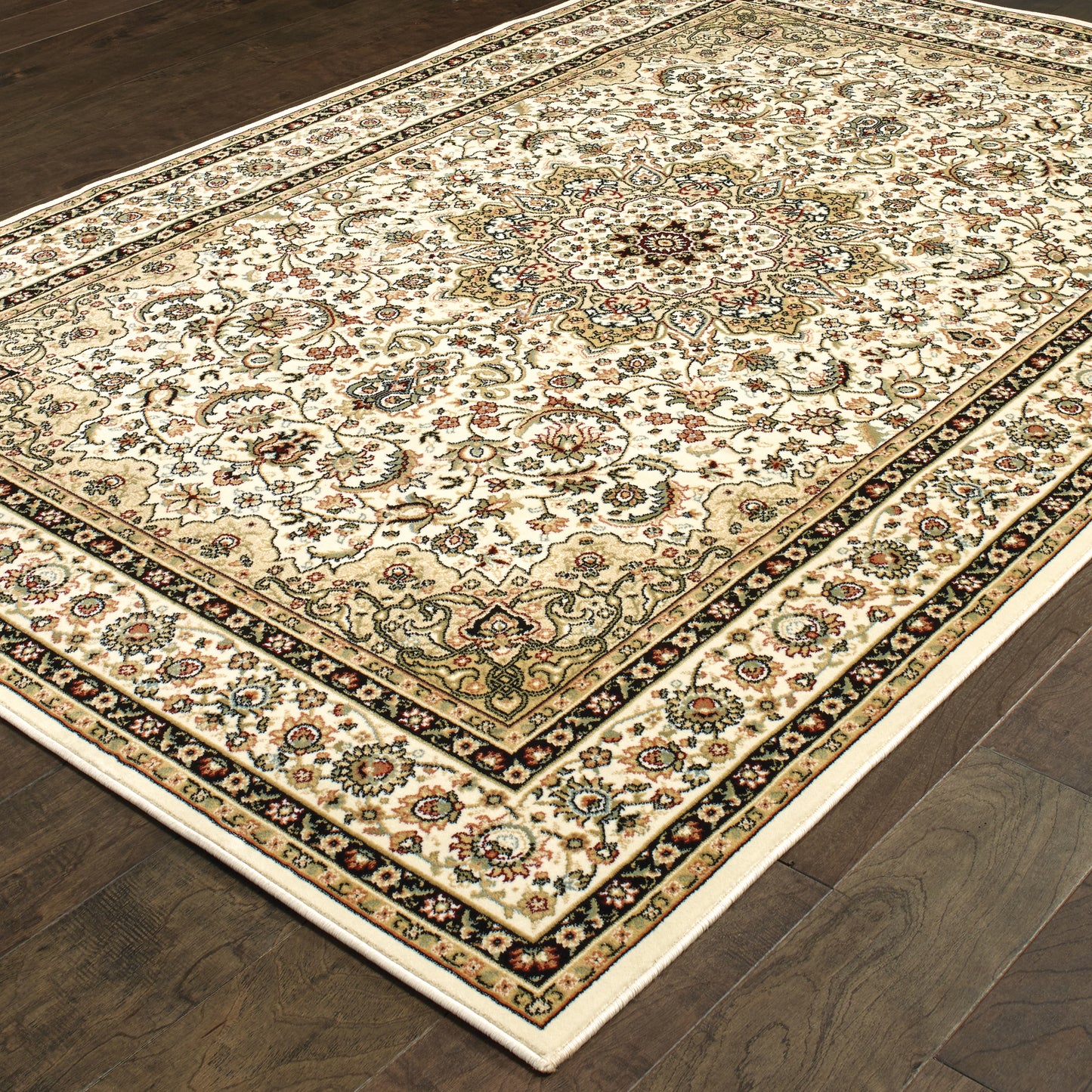 Kashan Ivory Beige Traditional Oriental Indoor Rug