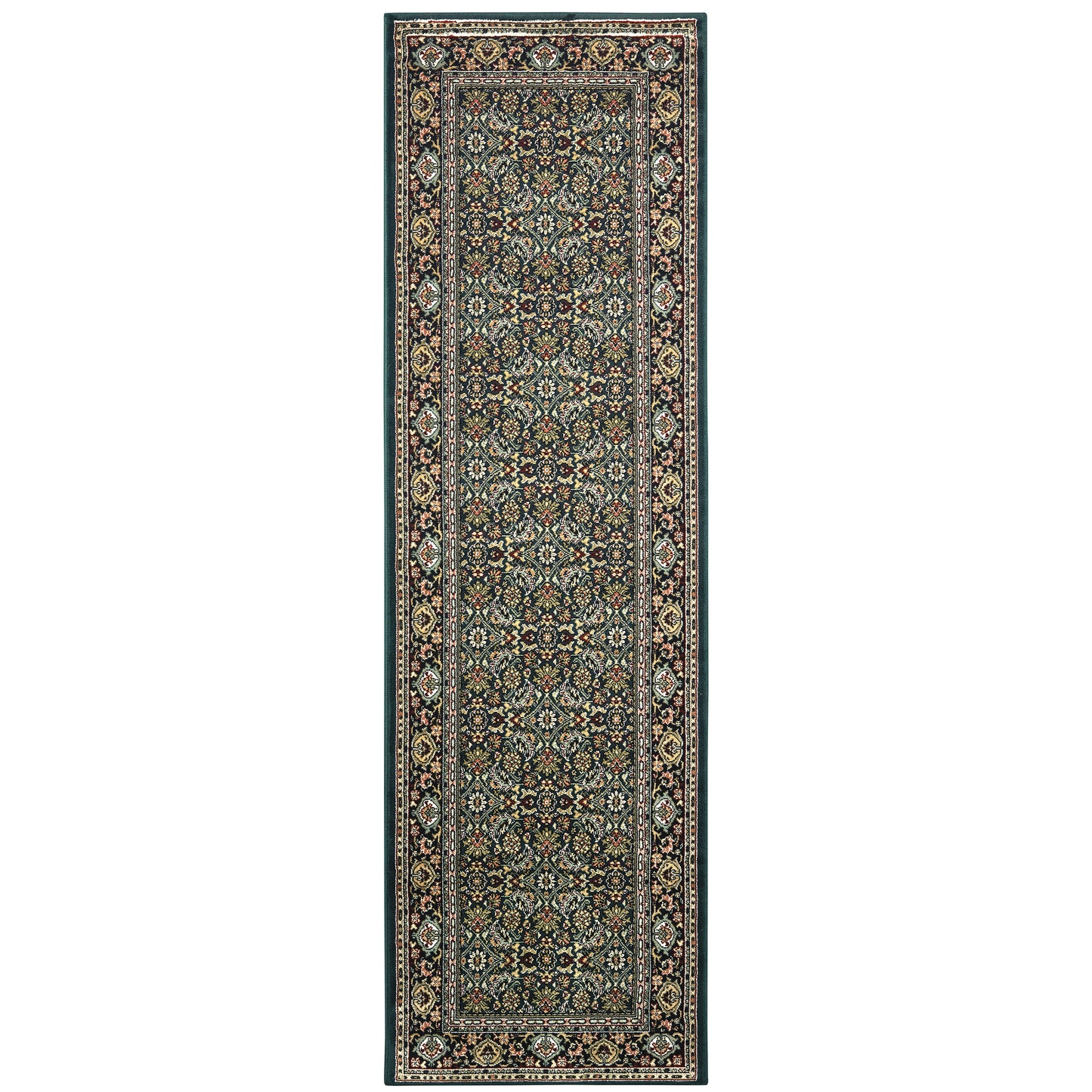 Kashan Navy Multi Traditional Oriental Indoor Rug