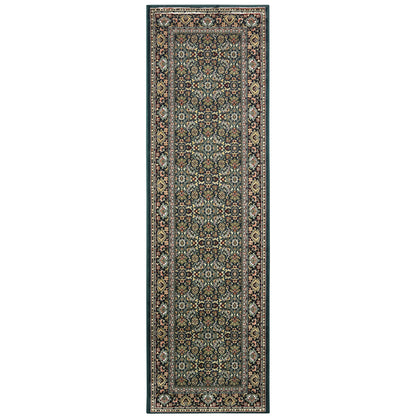 Kashan Navy Multi Traditional Oriental Indoor Rug