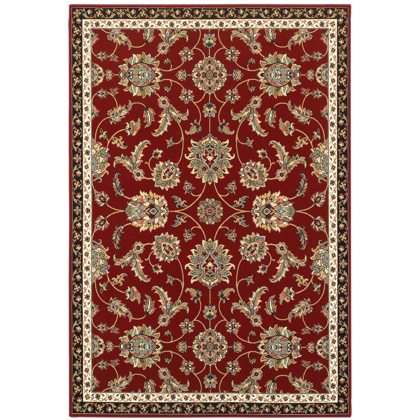 Kashan Red Multi Traditional Oriental Indoor Rug