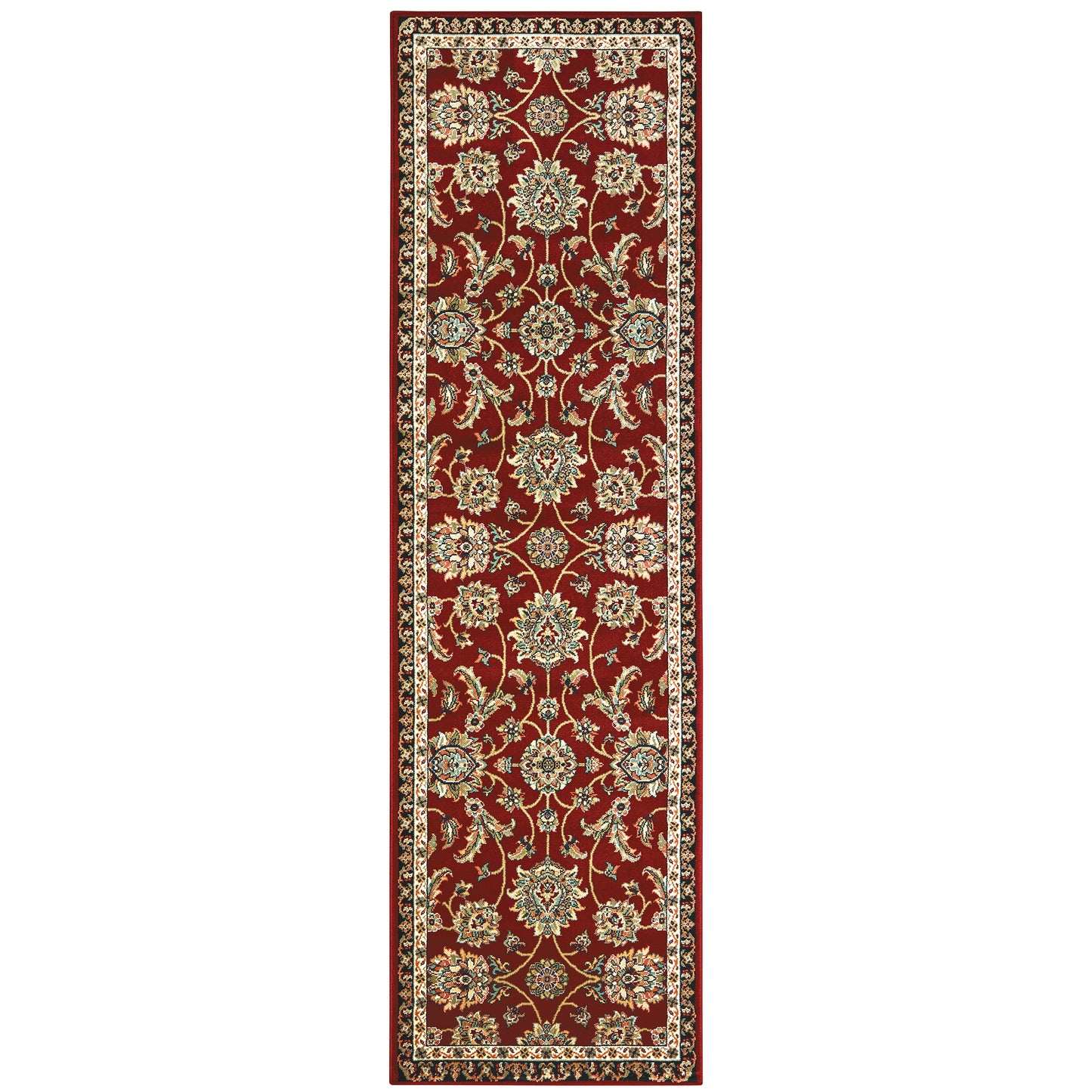 Kashan Red Multi Traditional Oriental Indoor Rug