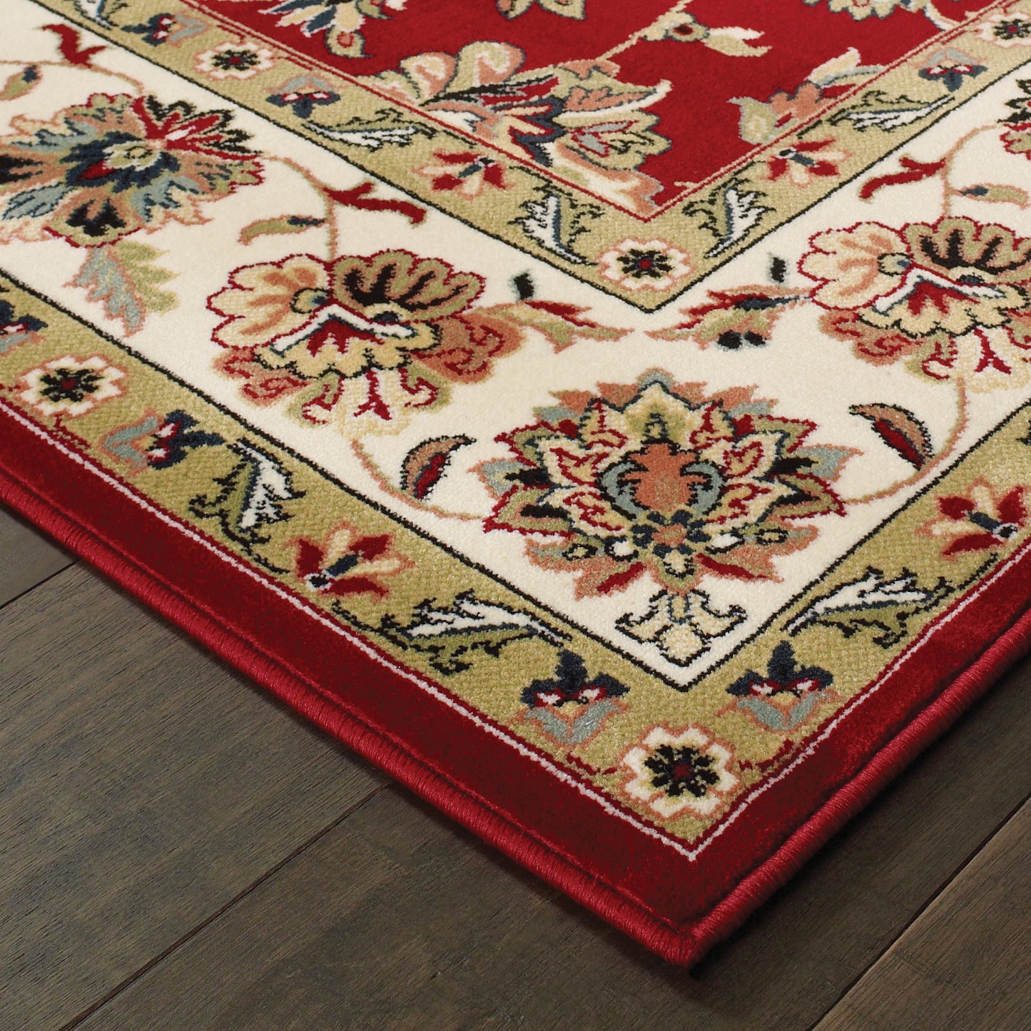 Kashan Red Ivory Traditional Oriental Indoor Rug