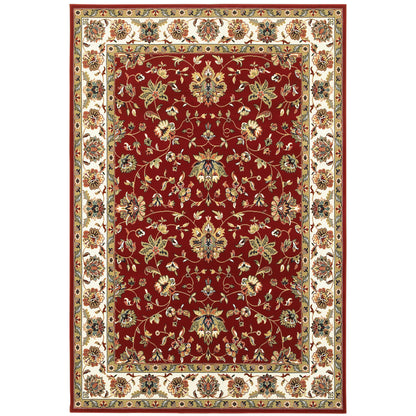 Kashan Red Ivory Traditional Oriental Indoor Rug