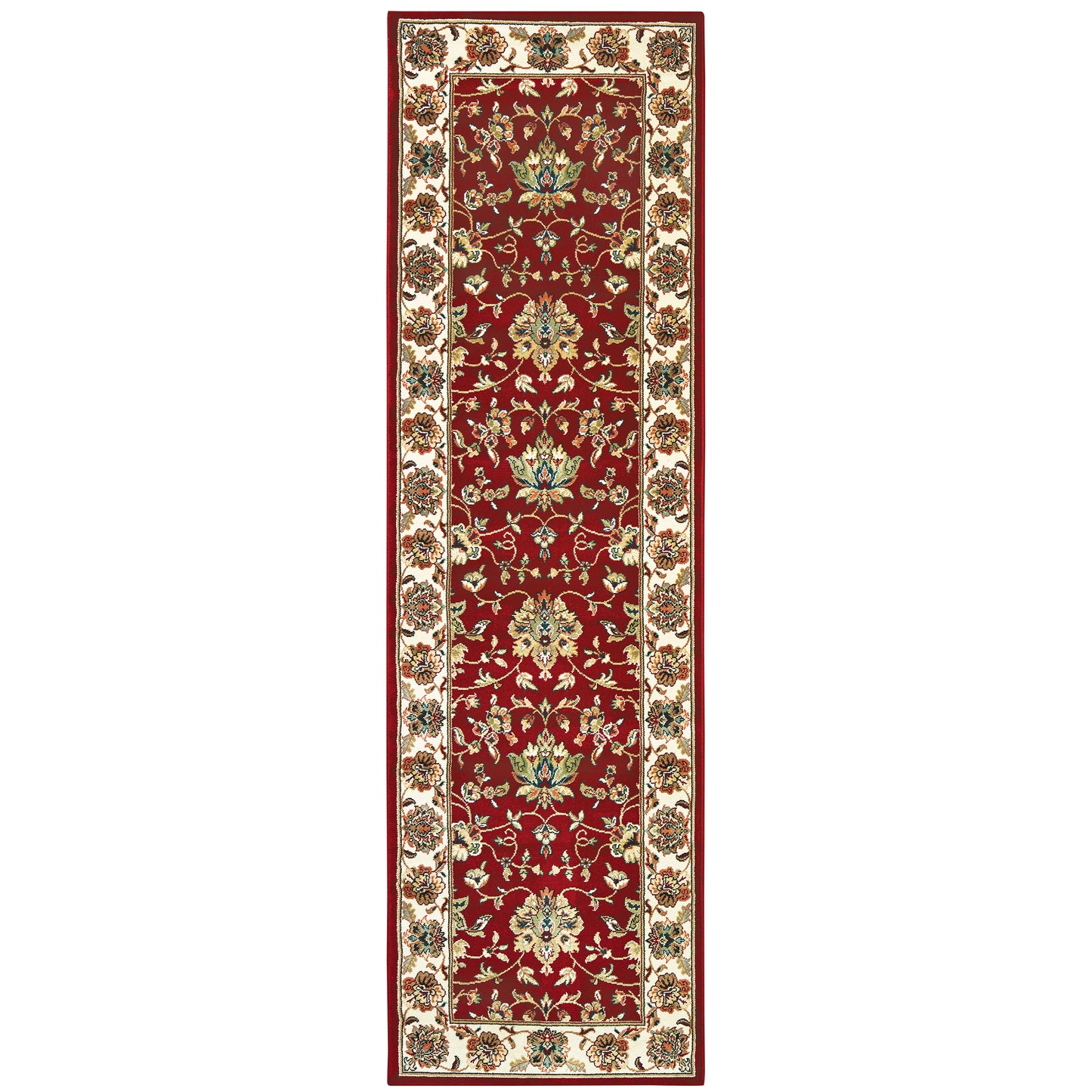 Kashan Red Ivory Traditional Oriental Indoor Rug