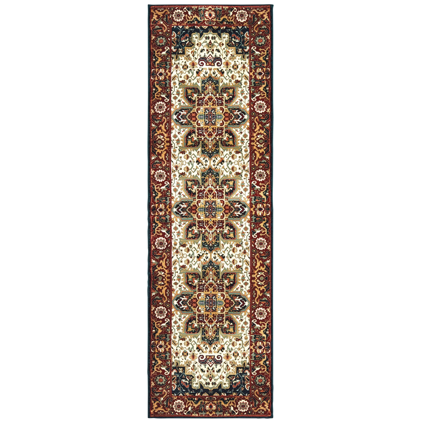 Kashan Red Ivory Traditional Oriental Indoor Rug