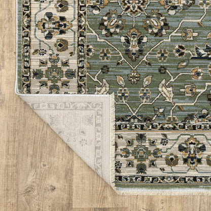 Keira Blue Green Traditional Floral Indoor Rug