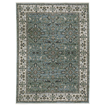 Keira Blue Green Traditional Floral Indoor Rug