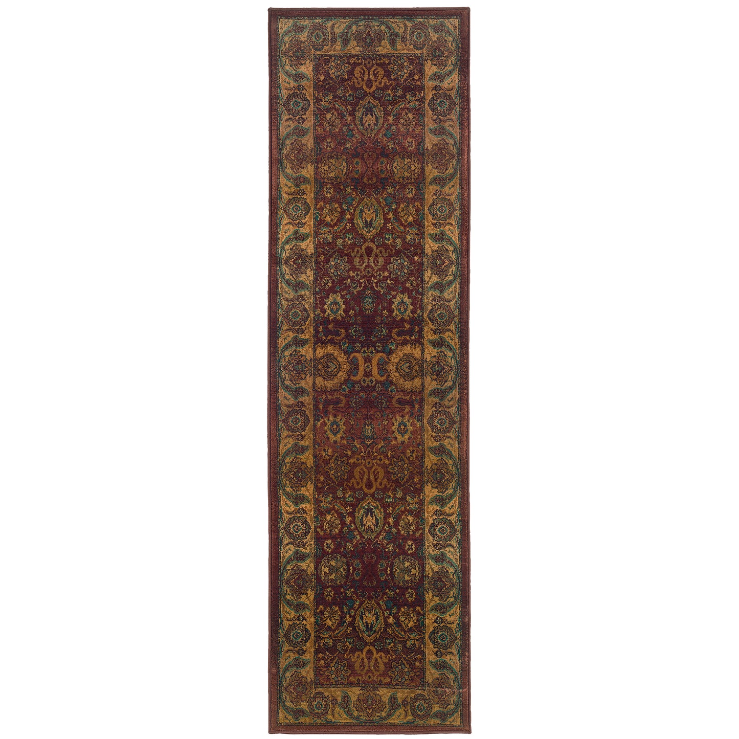 Kharma Red Gold Traditional Oriental Indoor Rug