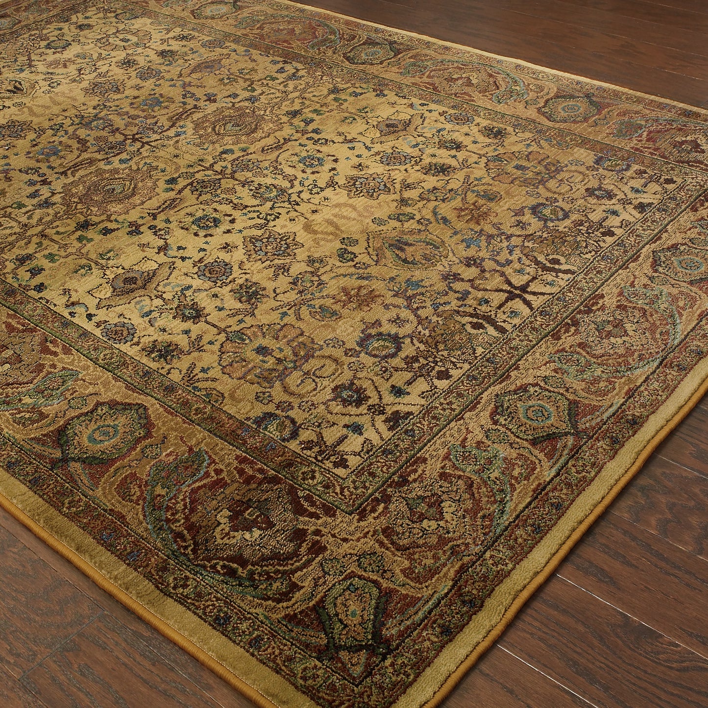 Kharma Beige Red Traditional Oriental Indoor Rug