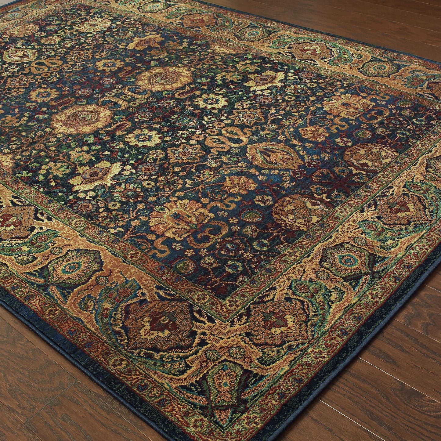 Kharma Blue Beige Traditional Oriental Indoor Rug