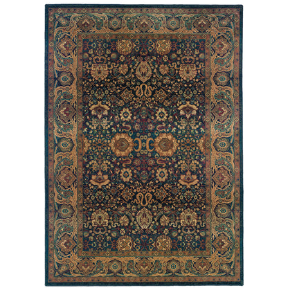 Kharma Blue Beige Traditional Oriental Indoor Rug