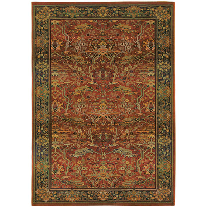 Kharma Red Green Traditional Oriental Indoor Rug