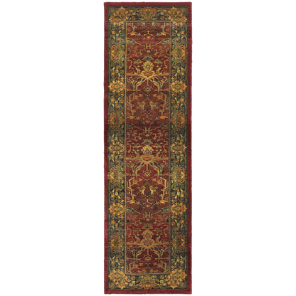 Kharma Red Green Traditional Oriental Indoor Rug