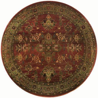 Kharma Red Green Traditional Oriental Indoor Rug