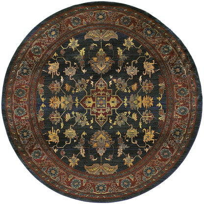 Kharma Blue Red Traditional Oriental Indoor Rug