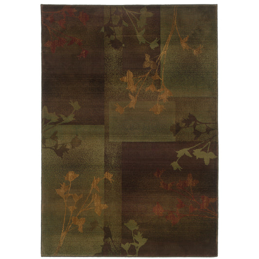 Kharma Ii Purple Green Transitional Floral Indoor Rug