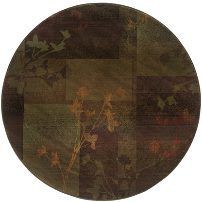 Kharma Ii Purple Green Transitional Floral Indoor Rug