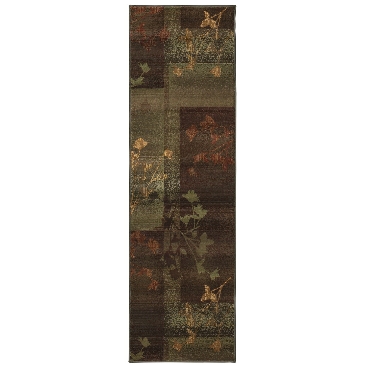 Kharma Ii Purple Green Transitional Floral Indoor Rug