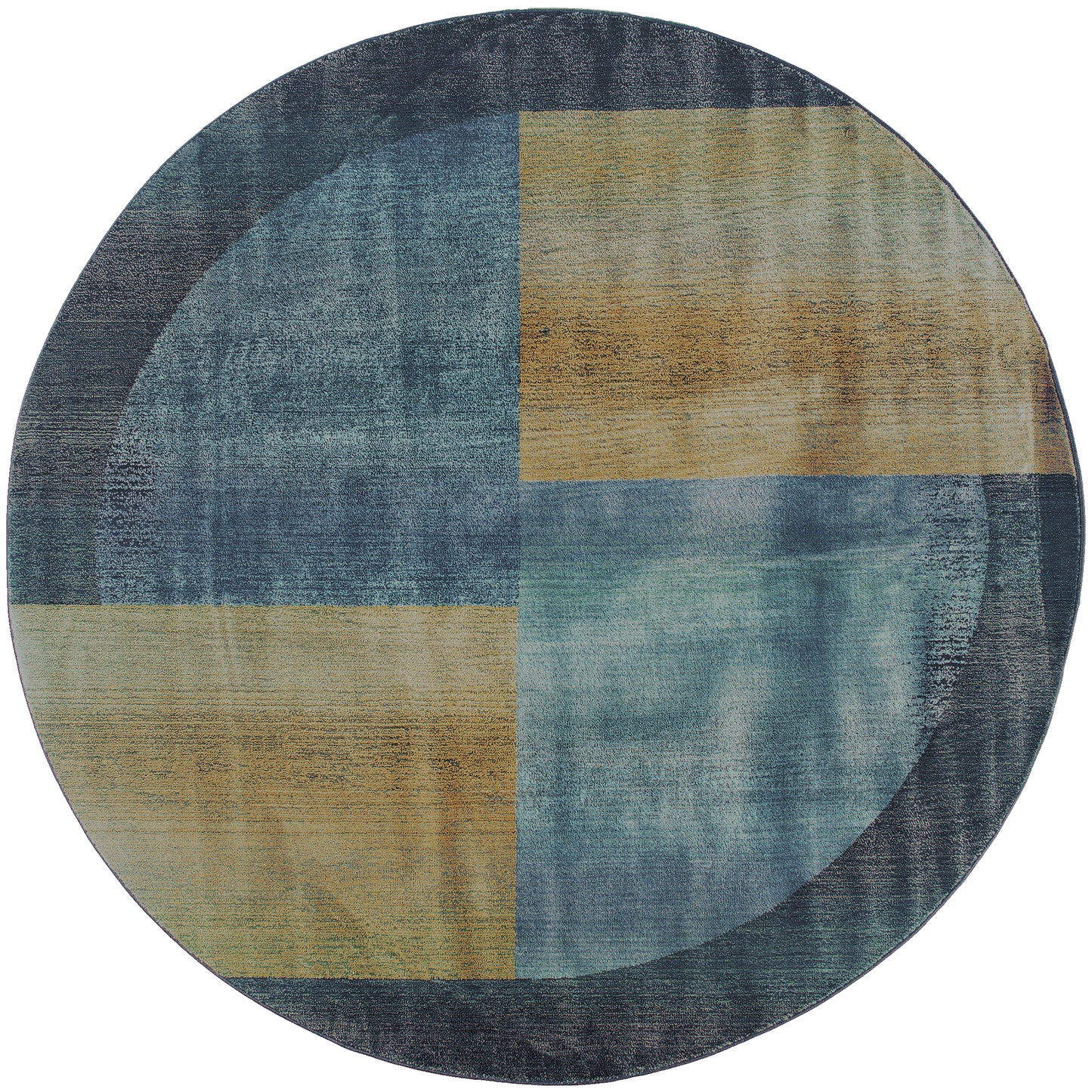 Kharma Ii Blue Gold Modern & Contemporary Geometric Indoor Rug