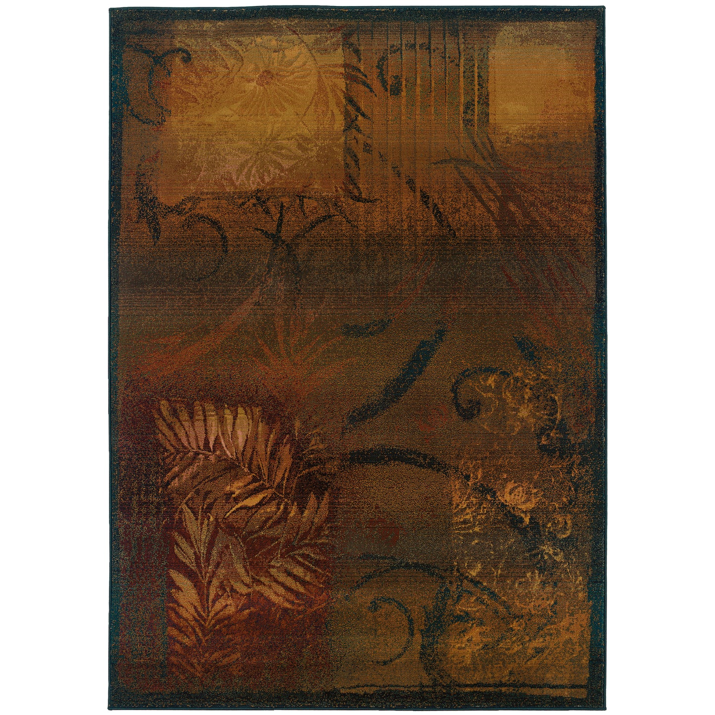 Kharma Ii Brown Gold Modern & Contemporary Abstract Indoor Rug