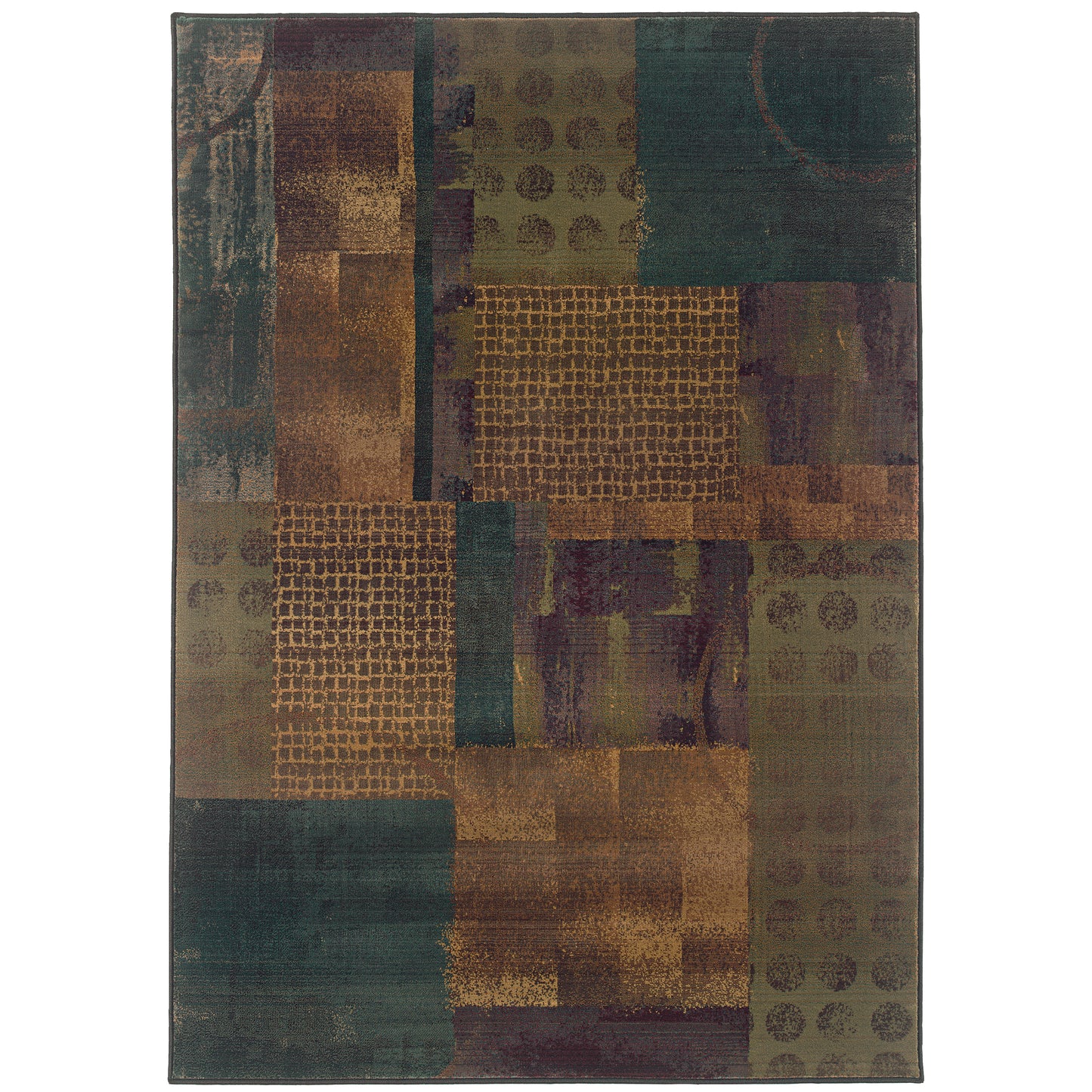 Kharma Ii Blue Green Modern & Contemporary Geometric Indoor Rug