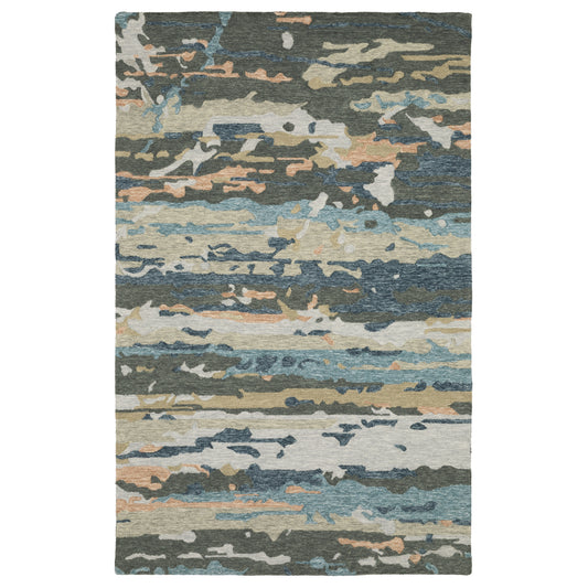 Kipton Grey Blue Modern & Contemporary Abstract Indoor Rug