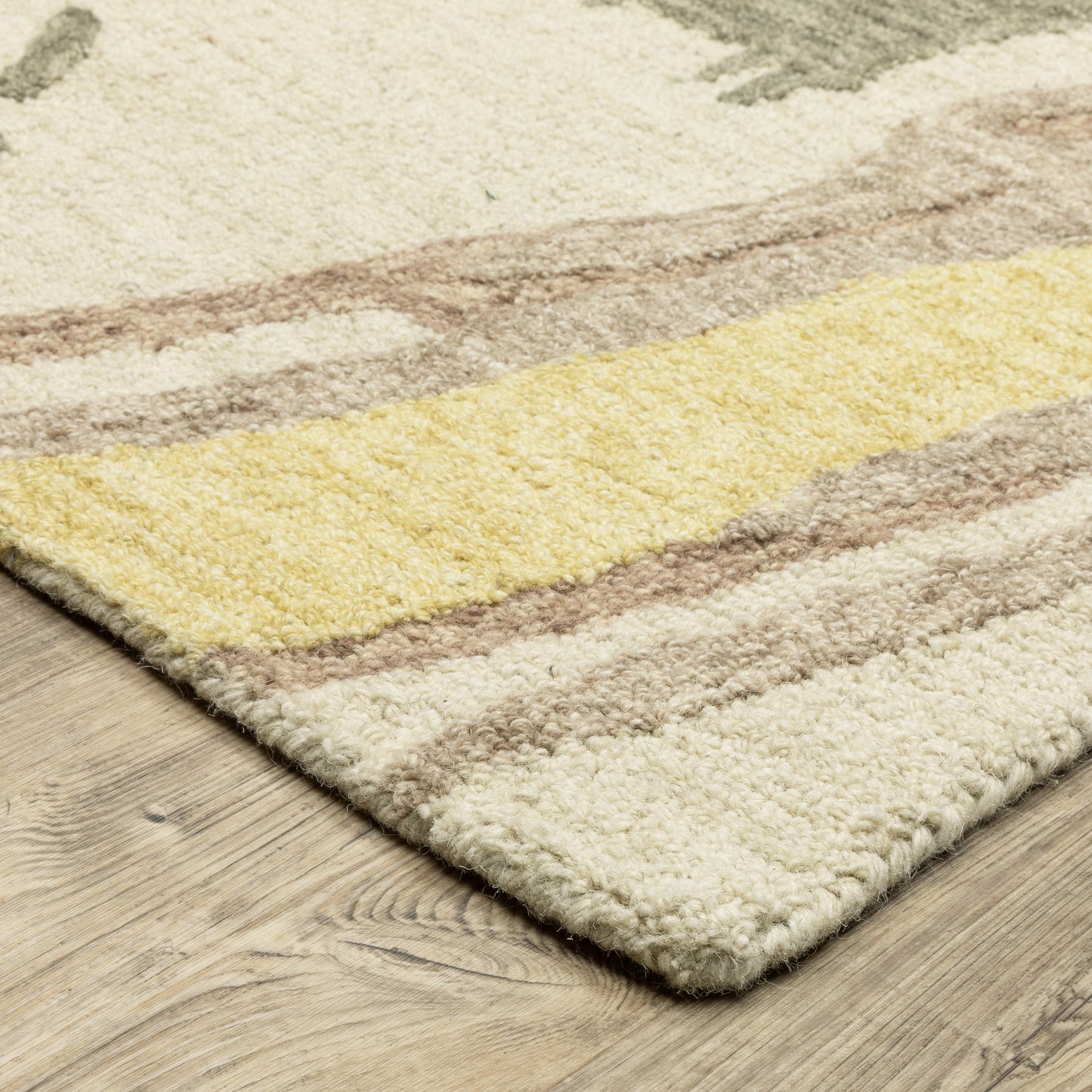 Kipton Beige Yellow Modern & Contemporary Abstract Indoor Rug