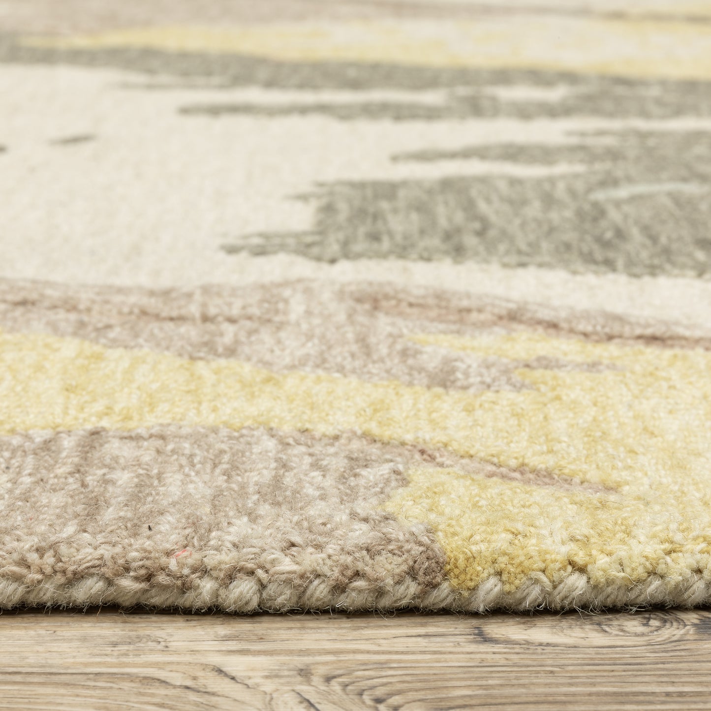 Kipton Beige Yellow Modern & Contemporary Abstract Indoor Rug