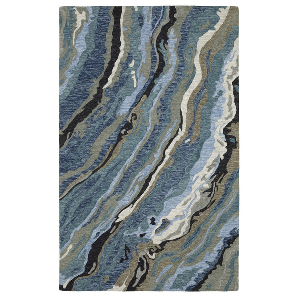 Kipton Blue Teal Abstract Rug Posh Rug