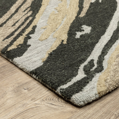 Kipton Grey Tan Modern & Contemporary Abstract Indoor Rug