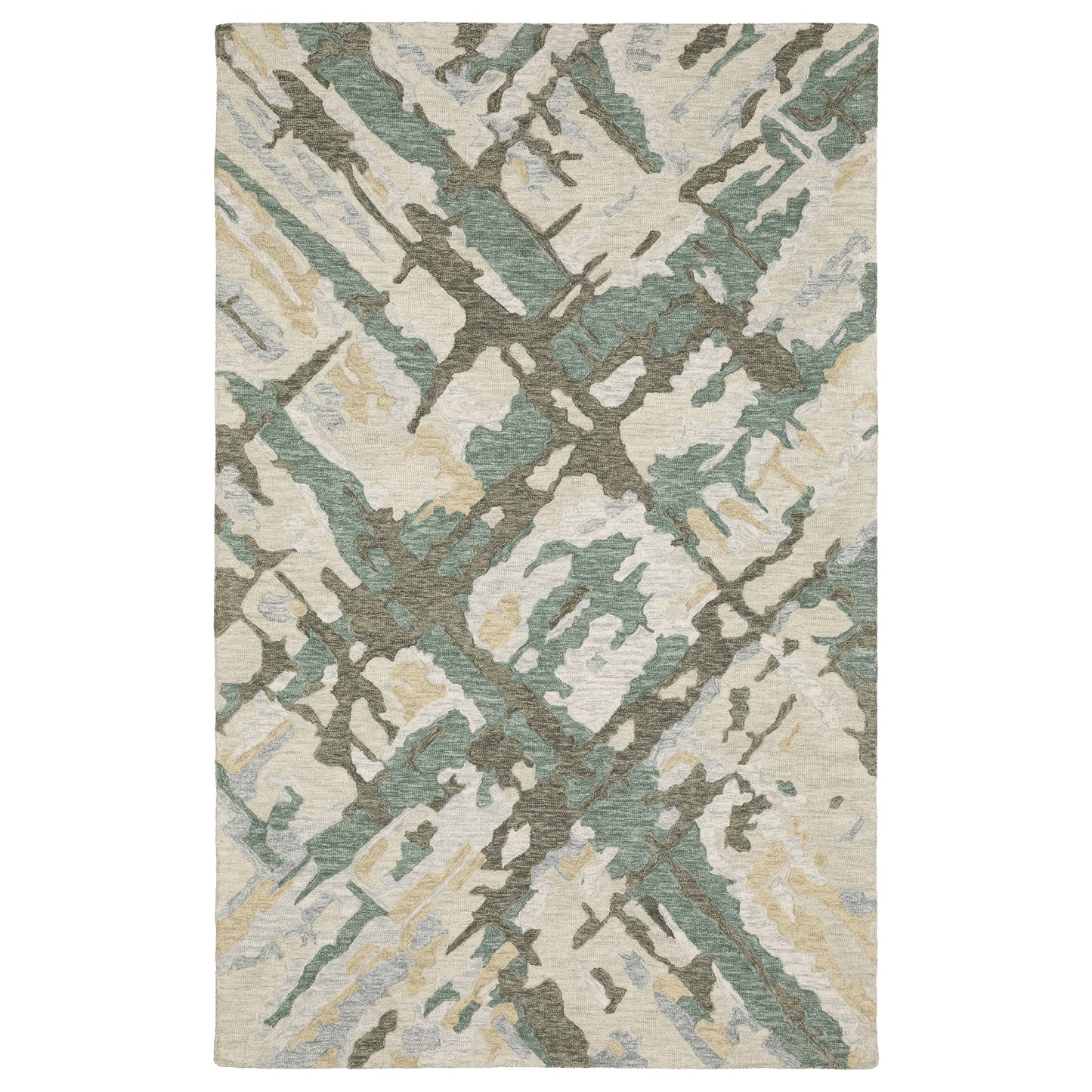 Kipton Grey Teal Modern & Contemporary Abstract Indoor Rug