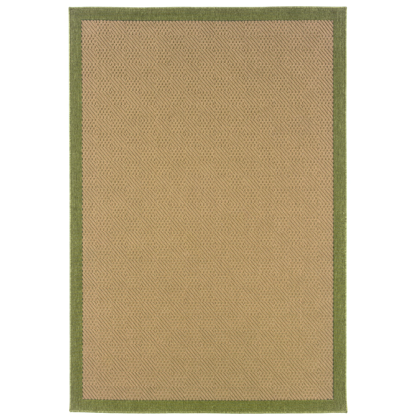 Lanai Beige Green Casual Border Indoor/Outdoor Rug