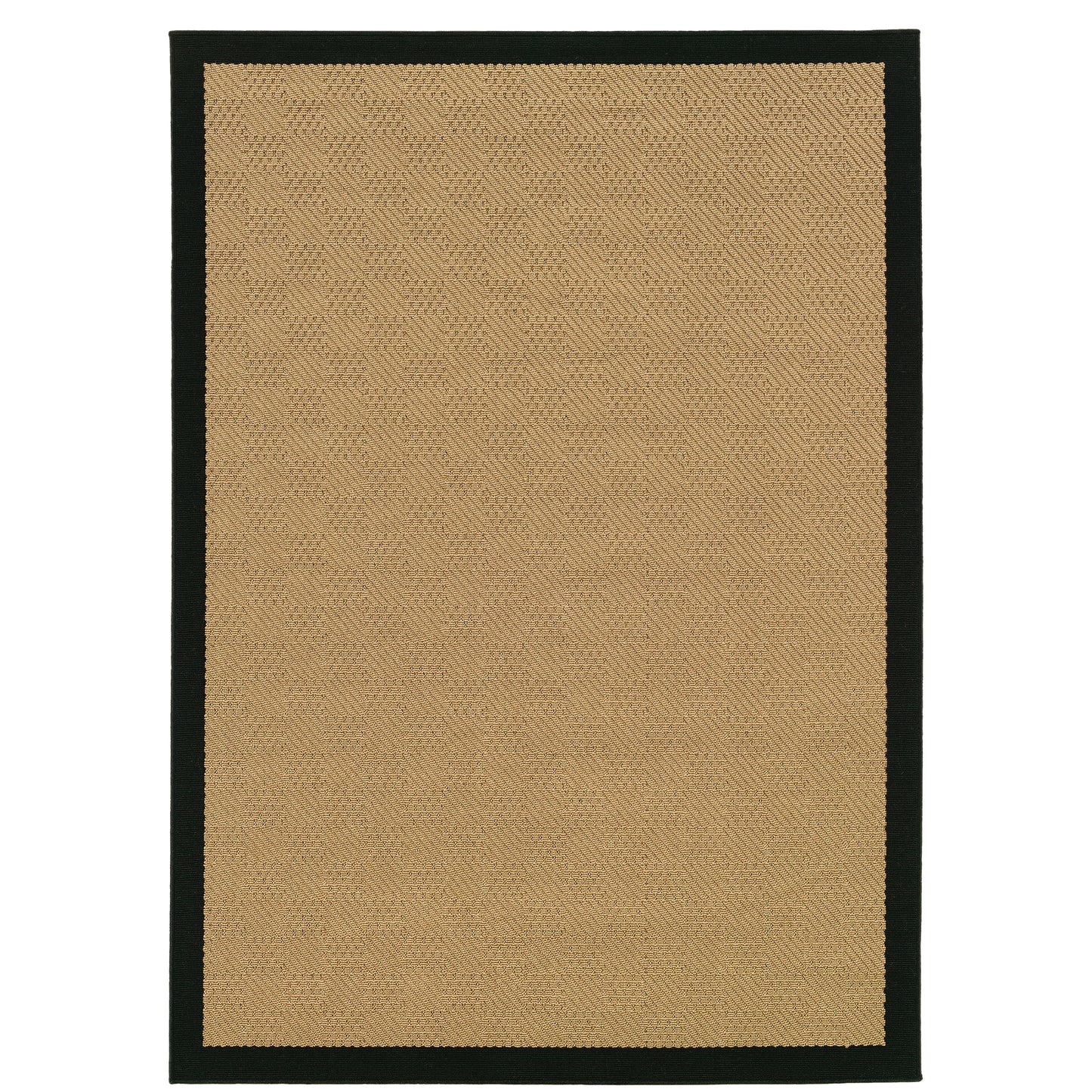 Lanai Beige Black Casual Border Indoor/Outdoor Rug